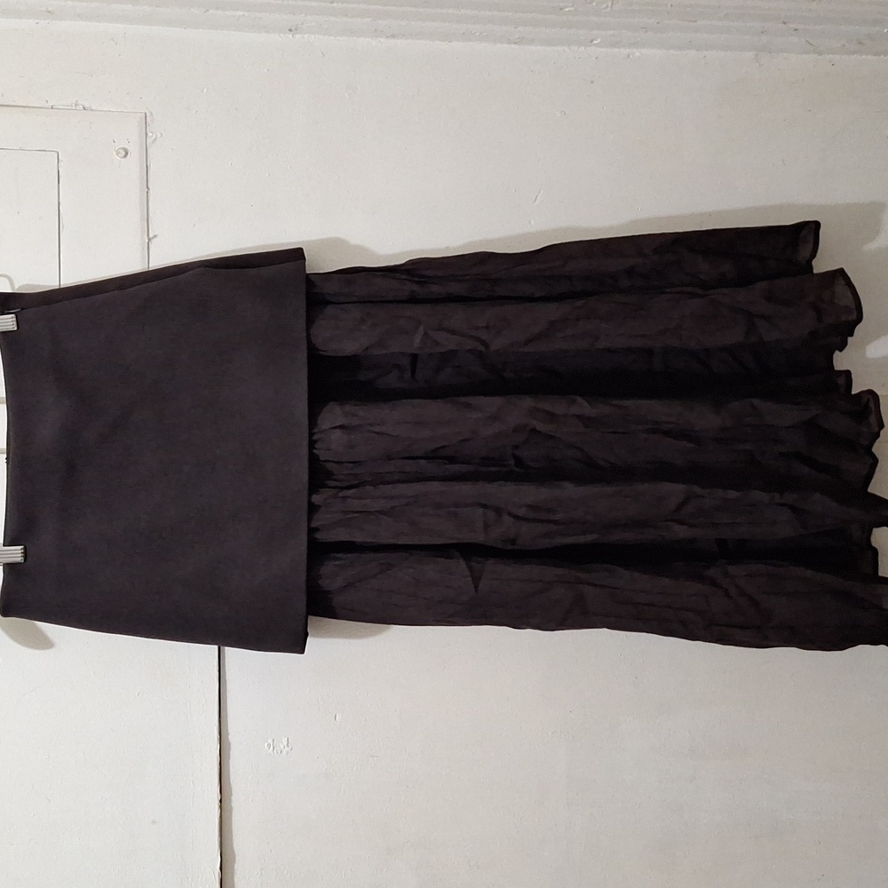 NWT ZARA BROWN MIXED PLEATED MIDI SKIRT - Picture 9 of 9